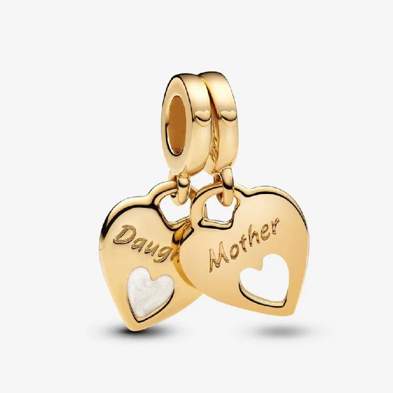 PANDORA :  Double Heart Split Dangle Charm