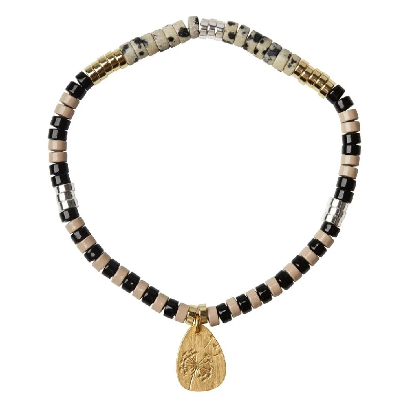 Scout Curated Wears : Stone Intention Charm Bracelet - Dalmatian Jasper/Gold