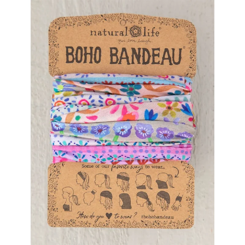 Natural Life : Full Boho Bandeau Headband - Cream Border