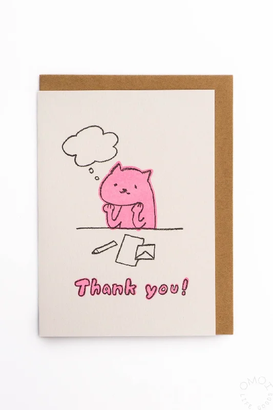 Cat Letter Thank You Card