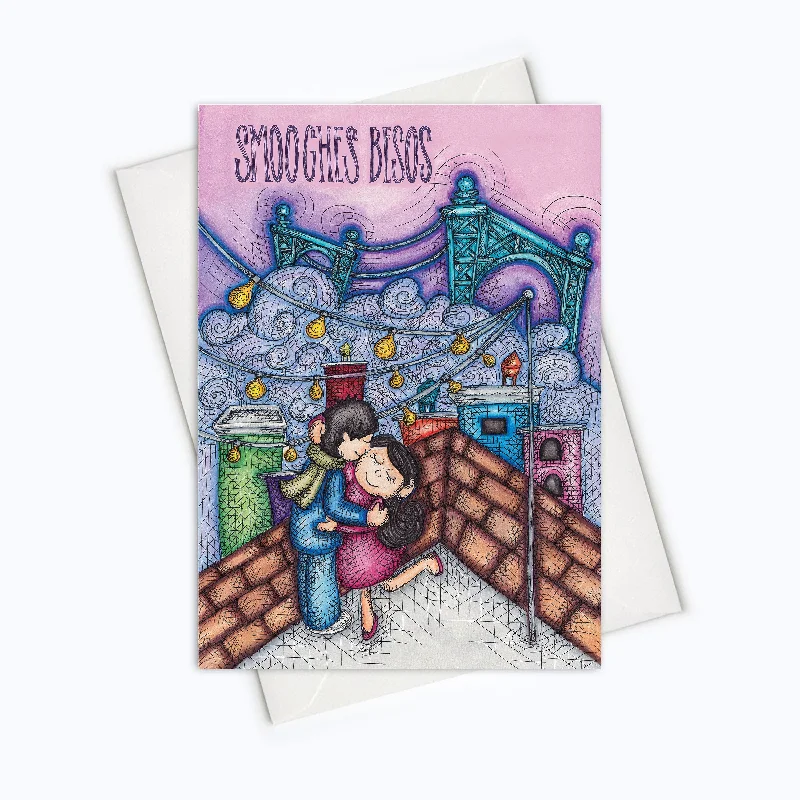 SPANISH LOVE CARD Smooches Besos Card | Sweet Spanish Card | Español Kisses Card | Tarjeta Español | Tarjeta de Amor en Español | Spanish Greeting Card | Latinx Card