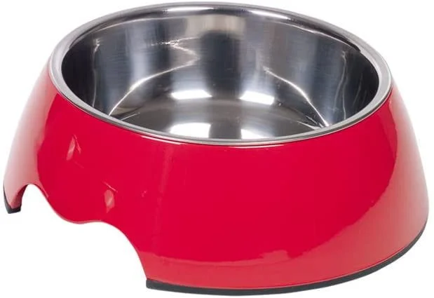 73482-01 NOBBY Dog Melamine bowl "NOBLY" red M: 17,5 x 6,5 cm, 350 ml