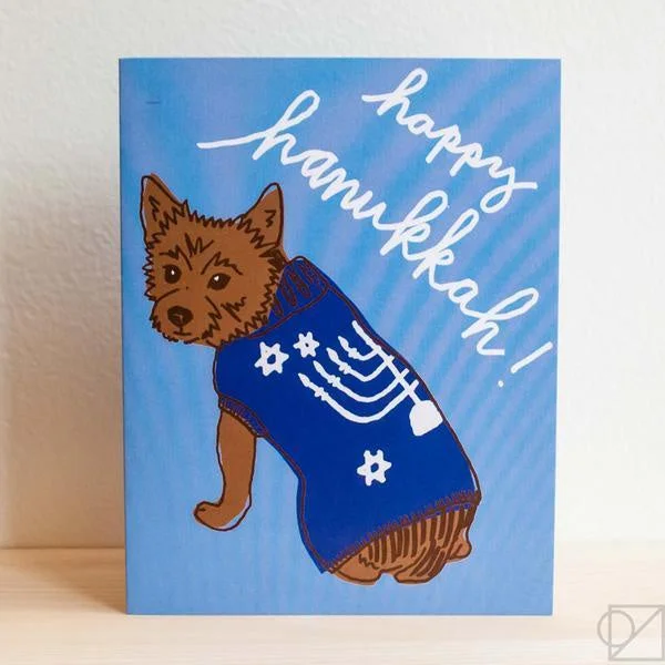 Hanukkah Dog Sweater Greeting Card