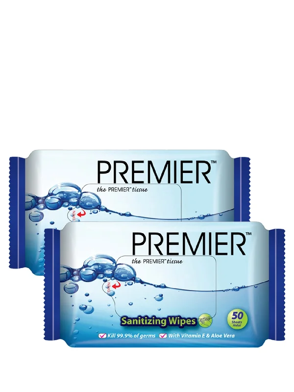 PREMIER SANITIZING WIPES 50SX2PKT