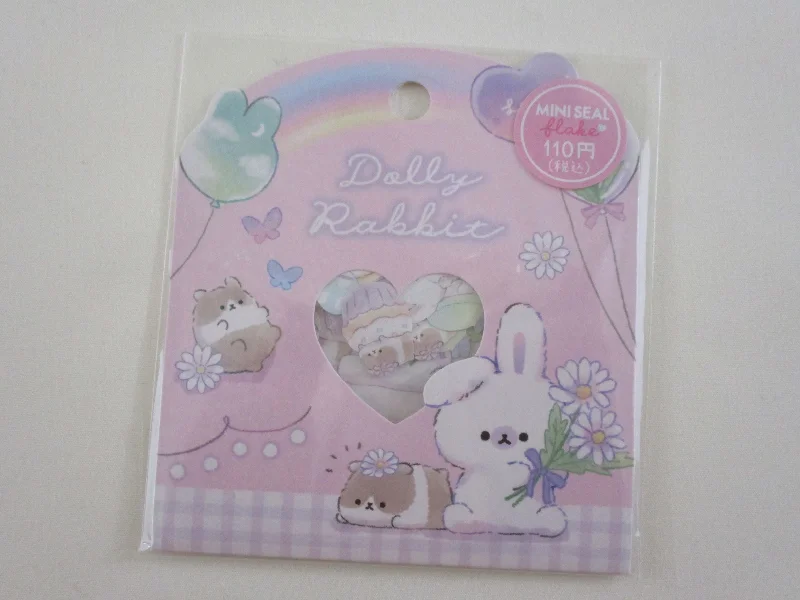 Cute Kawaii Crux Dolly Rabbit Bunny Stickers Flake Sack - for Journal Planner Craft Scrapbook Collectible