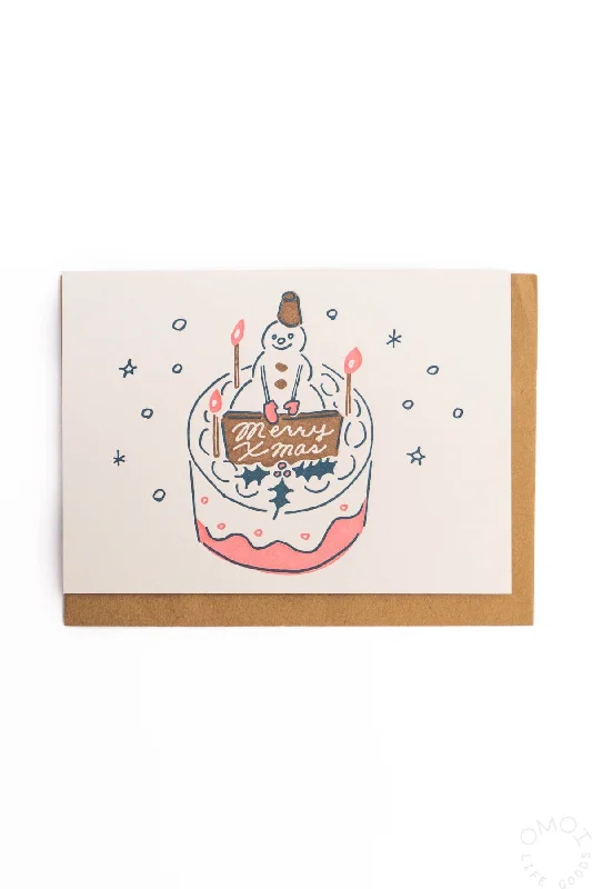 Snowman Cake Christmas Card