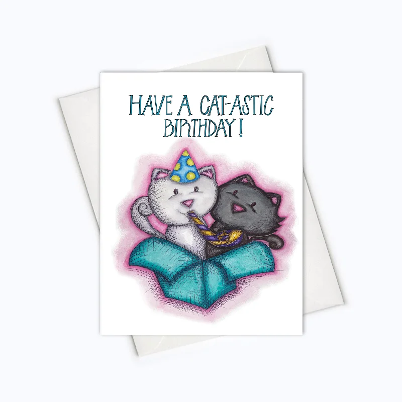 CAT BIRTHDAY CARD | Cat-tastic Birthday Card | Cat Birthday Greeting Card | Cards for Cat Lovers | Cat Lover Greeting Card | Cute Cat Card | Funny Cat Card | Cat Puns