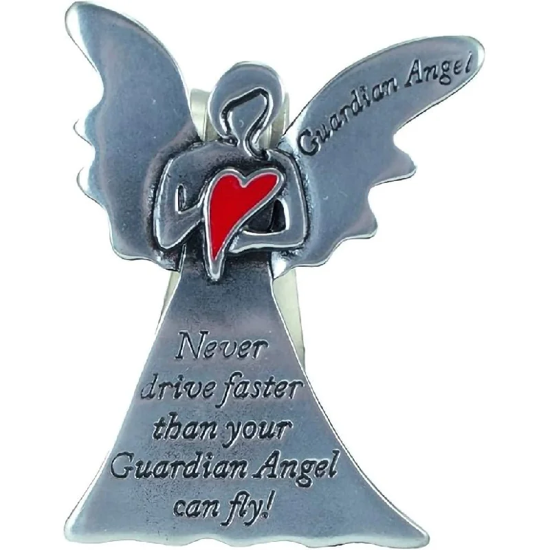 Cathedral Art : Never Drive Faster Than Your Guardian Angel Visor Clip