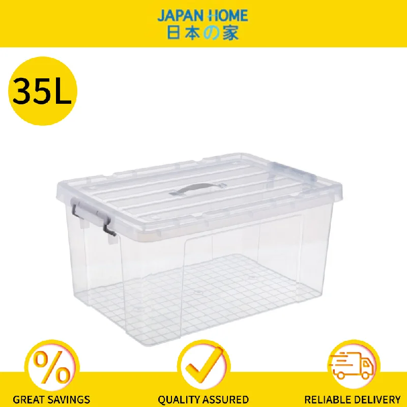 Multi Purpose Plastic Storage Box (35L) - with Lid (53.5x39x25cm)