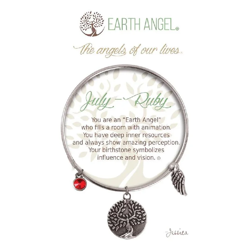 Earth Angel : July - Ruby Bracelet in Silver