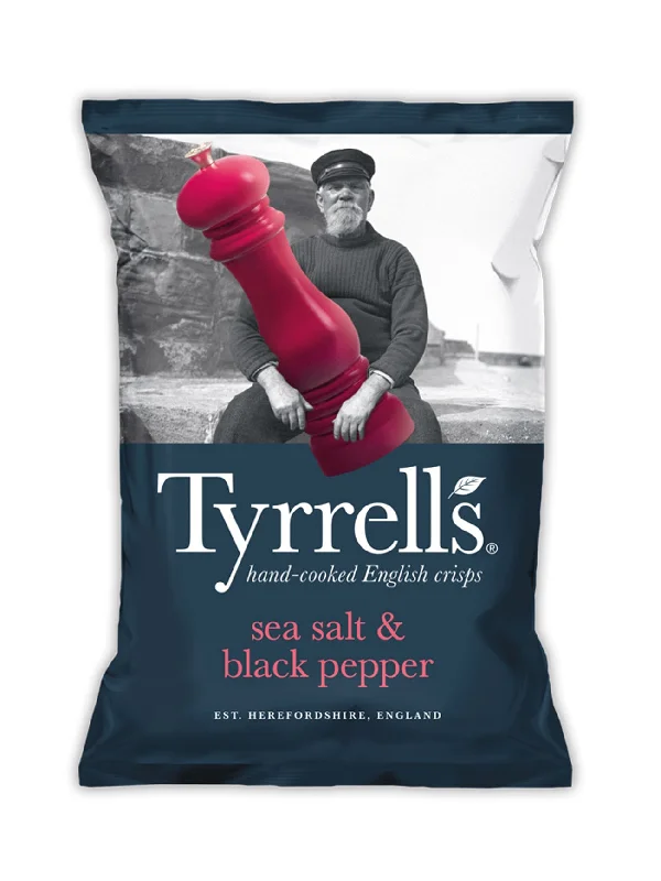 TYRRELLS SEA SALT BLACK PEPPER P/CHIPS 150G