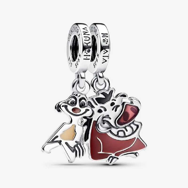 PANDORA : Disney The Lion King Timon & Pumbaa Splittable Dangle Charm