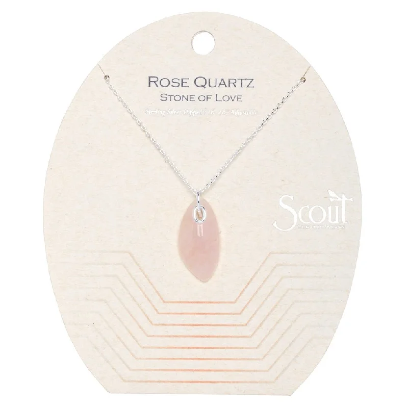 Scout Curated Wears : Organic Stone Necklace Rose Quartz/Silver - Stone of Love