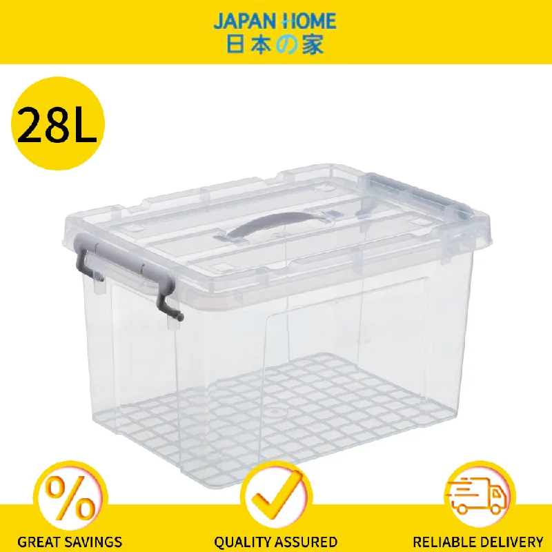 Multi Purpose Plastic Storage Box with Lock 28L (44cm x 30cm x 32.5cm) - 6618753