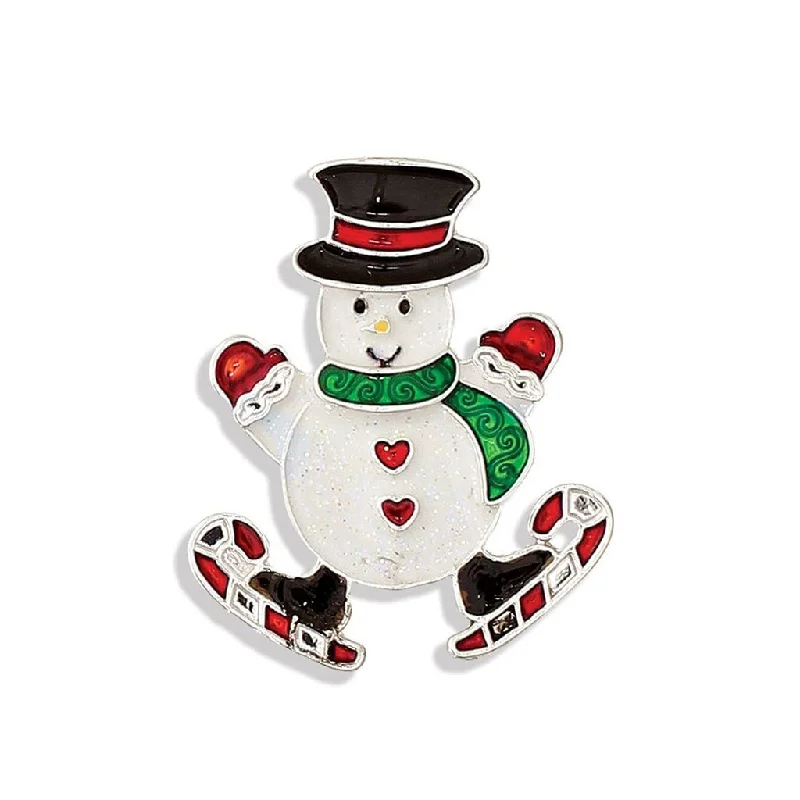 Periwinkle by Barlow : Jolly Snowmen on Candy Cane Skates- Pin