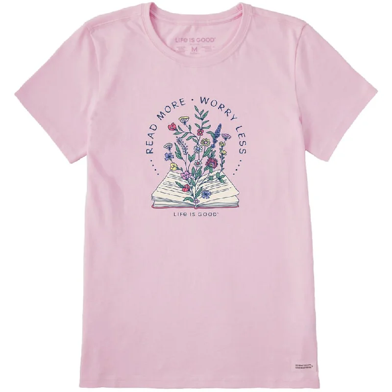 Life Is Good : Women's Read More Flower Book - Crusher T-Shirt