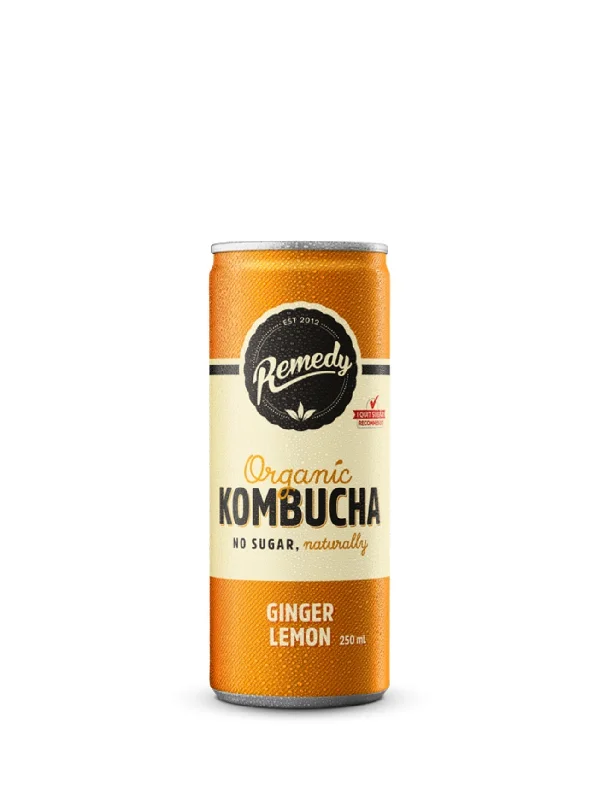 REMEDY ORGANIC KOMBUCHA GINGER LEMON 250ML