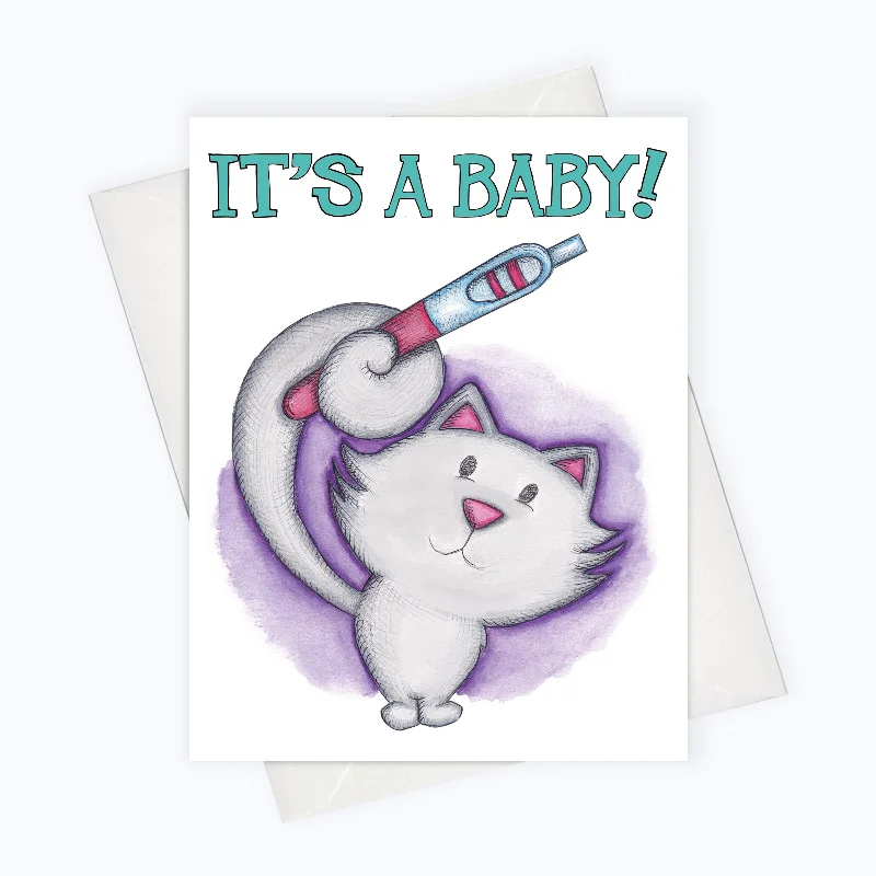 CAT BABY CARD | Baby Cat Card | Babyshower Greeting Card Card for Cat Lovers | Pregnancy Cat Card