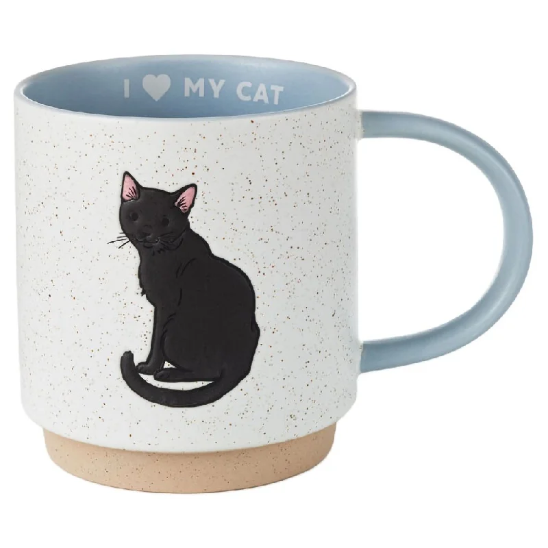 Hallmark : I Heart My Black Cat Mug, 16 oz.