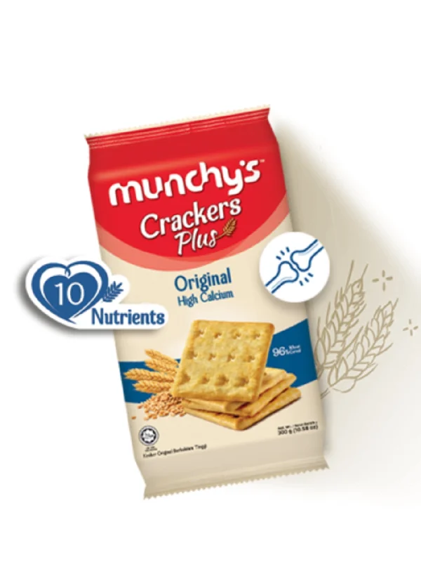 MUNCHY'S CRACKERS PLUS ORIGINAL CALCIUM 300G