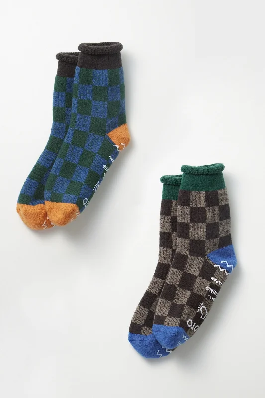 ROTOTO Checkerboard Pile Room Socks