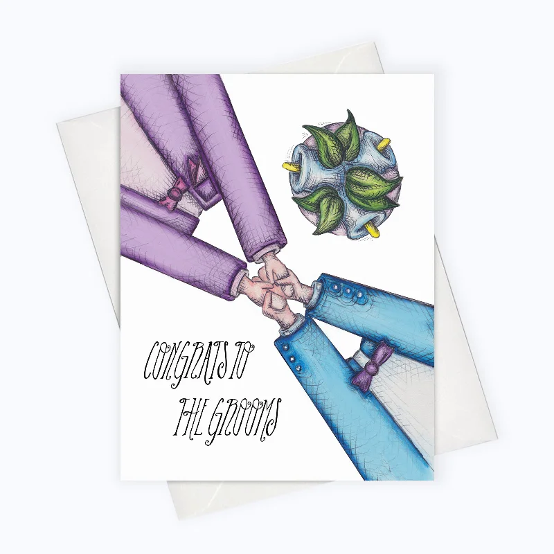 WEDDING CARD | Wedding Greeting Card, Grooms Card | Wedding Stationery | Engagement Card | LGBT Wedding Card | Gay Wedding Card | Two Grooms | Love Wins Card