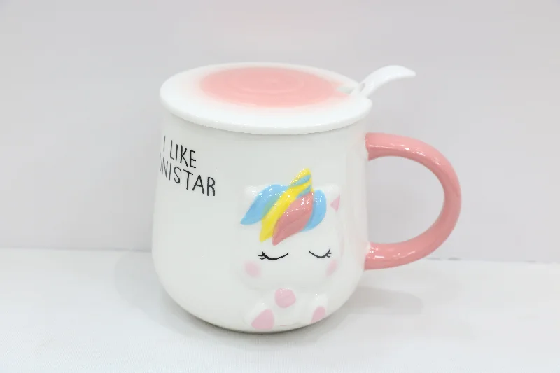 Ceramic Mug w/Lid Unicorn 460ml