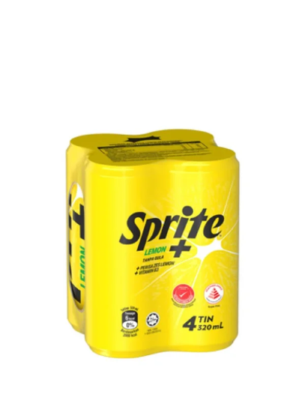 SPRITE ZERO LEMON PLUS 4X320ML