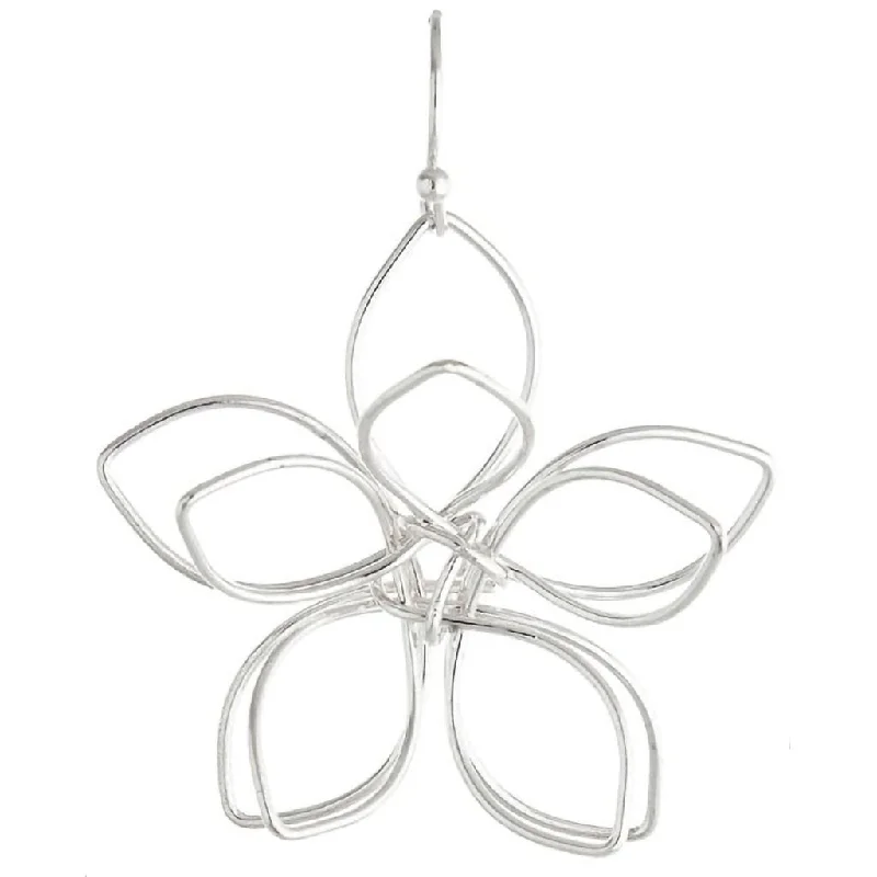 Rain : 3D Silver Flower Earring