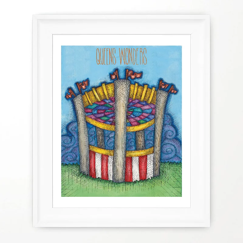 QUEENS WONDERS PRINT | World Faire Retro Poster Room Decor | Queens PRINT | Queens Poster Room Decor | Best of Queens Poster | NYC Queens Poster Room Decor | New York City Wall Art