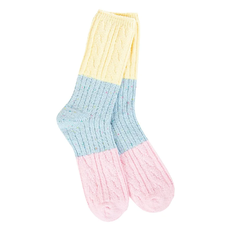 World's Softest : Weekend Confetti Cable Crew in Denim Multi