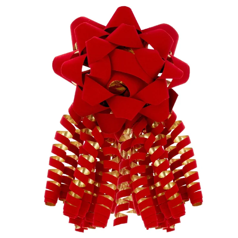 Hallmark : Flocked Red and Gold 2-Pack Gift Bow Set