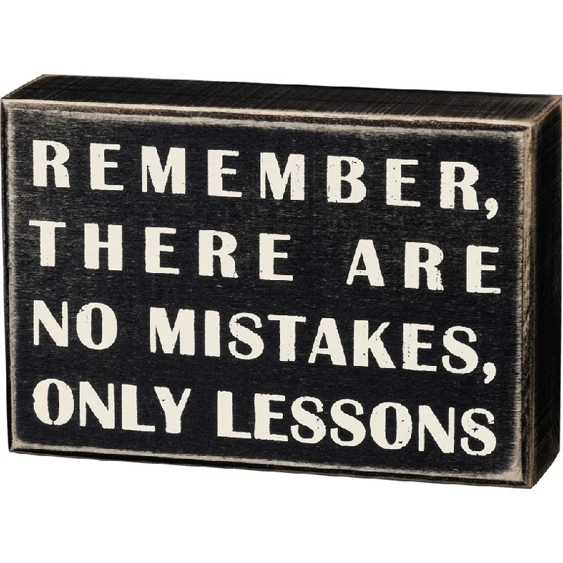 Primitives By Kathy : No Mistakes Box Sign