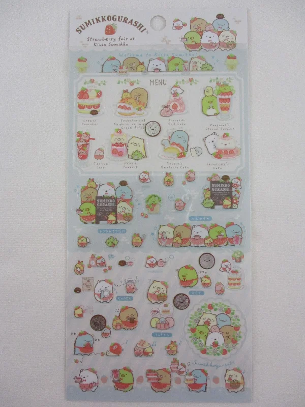 Cute Kawaii San-X Sumikko Gurashi Strawberry Sticker Sheet 2020 - B - for Planner Journal Scrapbook Craft