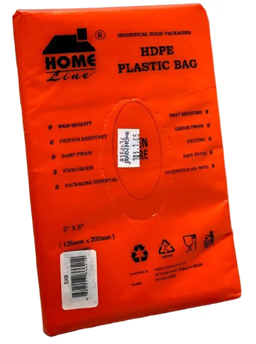 Homeline Hdpe Plastic Bag Red 5x8 128x202mm