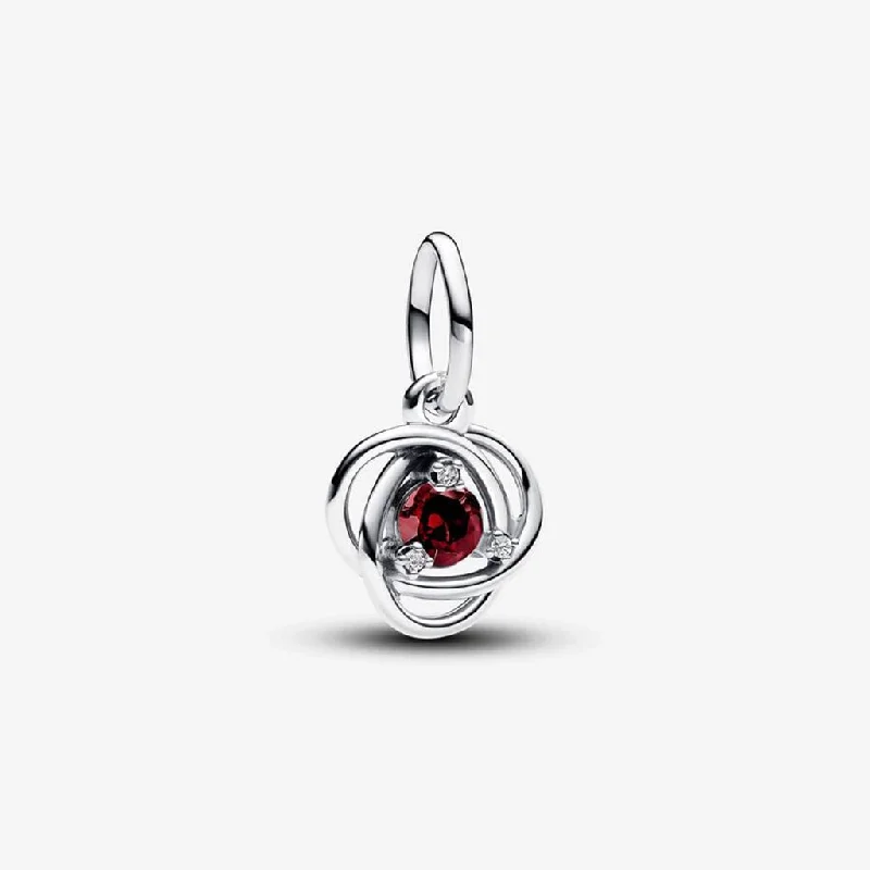 PANDORA : January Red Eternity Circle Dangle Charm