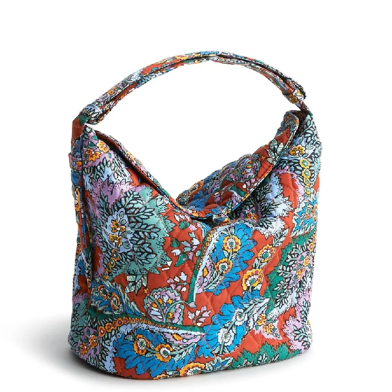 Vera Bradley : Astoria Shoulder Bag - Flowers + Feathers in Cotton Gabardine