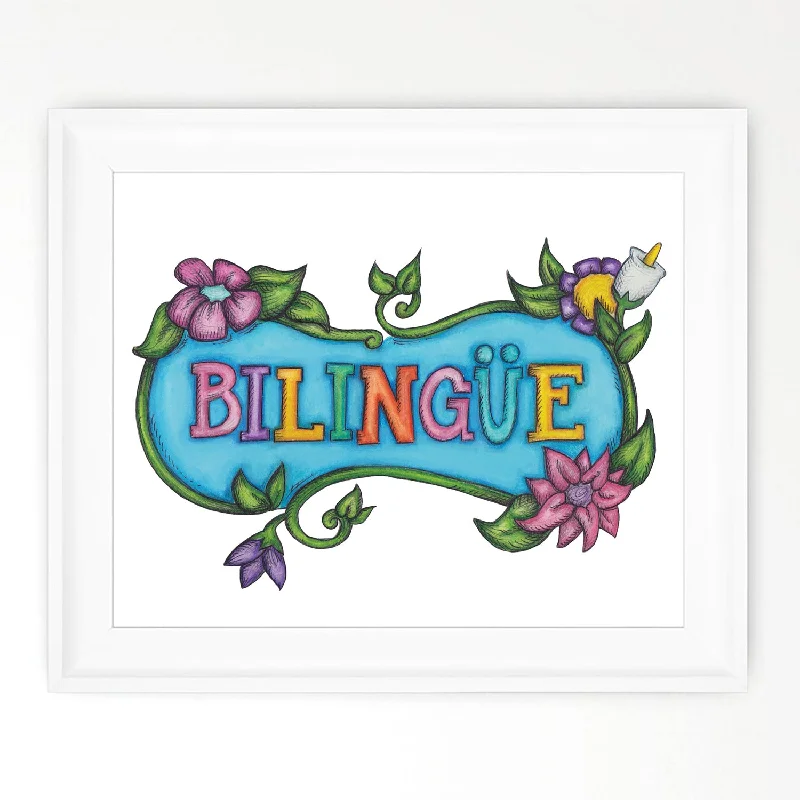 BILINGUE PRINT | Hablamos Español Print | Latinx Wall Decor | Best of Latin Art | Latinx Art Room Decor | Spanglish Art | Latina Power