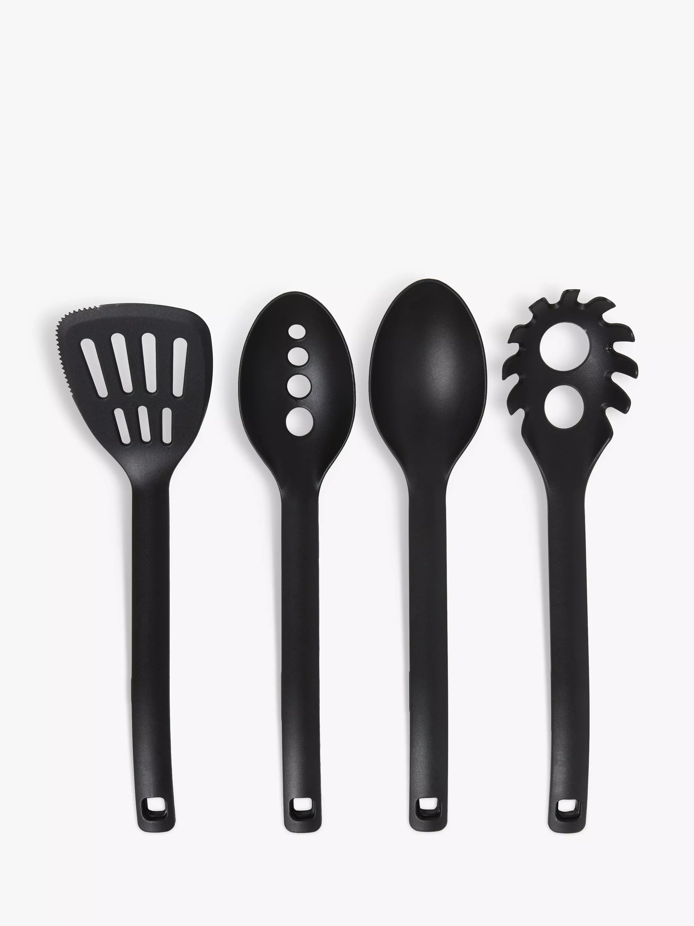 John Lewis ANYDAY Nylon Kitchen Utensils, Set of 4, Black