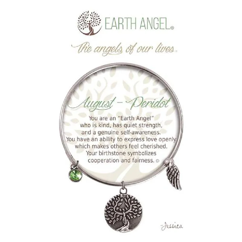 Earth Angel : August - Peridot Bracelet in Silver