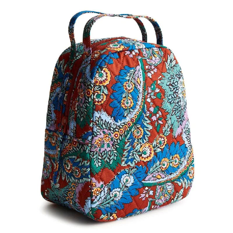 Vera Bradley : Lunch Bag - Flowers + feathers in Cotton gabardine