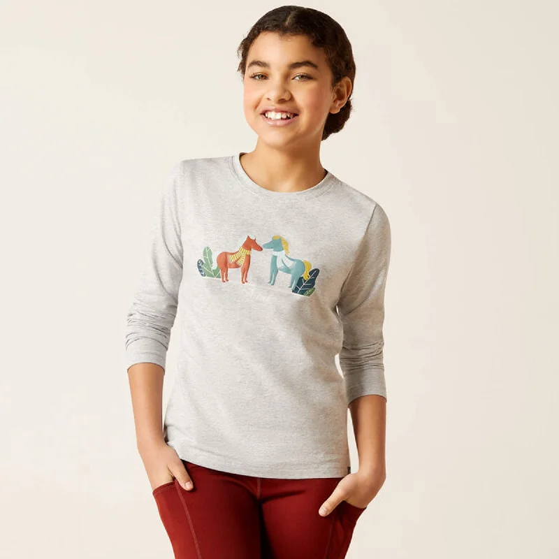 Ariat Youth Winter Fashions Long Sleeve T-Shirt - Heather Grey