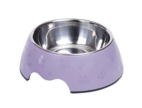 73498-38 NOBBY Dog Melamine bowl "NOBLY PAW" purple M: 17,5 x 6,5 cm, 350 ml