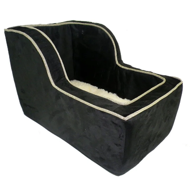 Luxury Highback Console Dog Car Seat Black/Herringbone