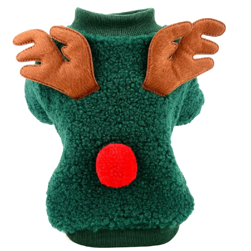 Barking Costumes - Reindeer Hoodie - Green