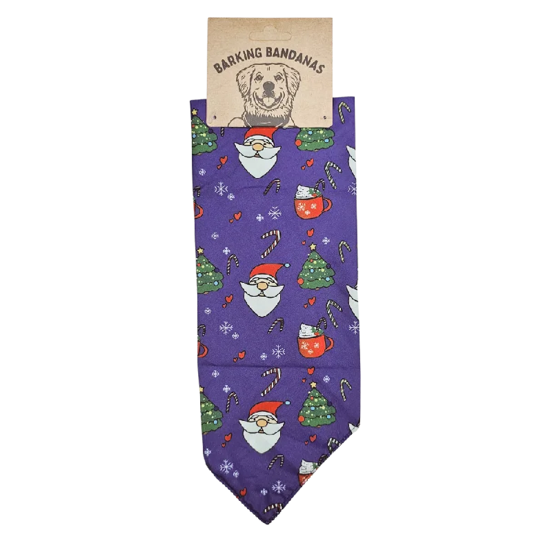 Barking Bandana - Christmas Trees - Purple