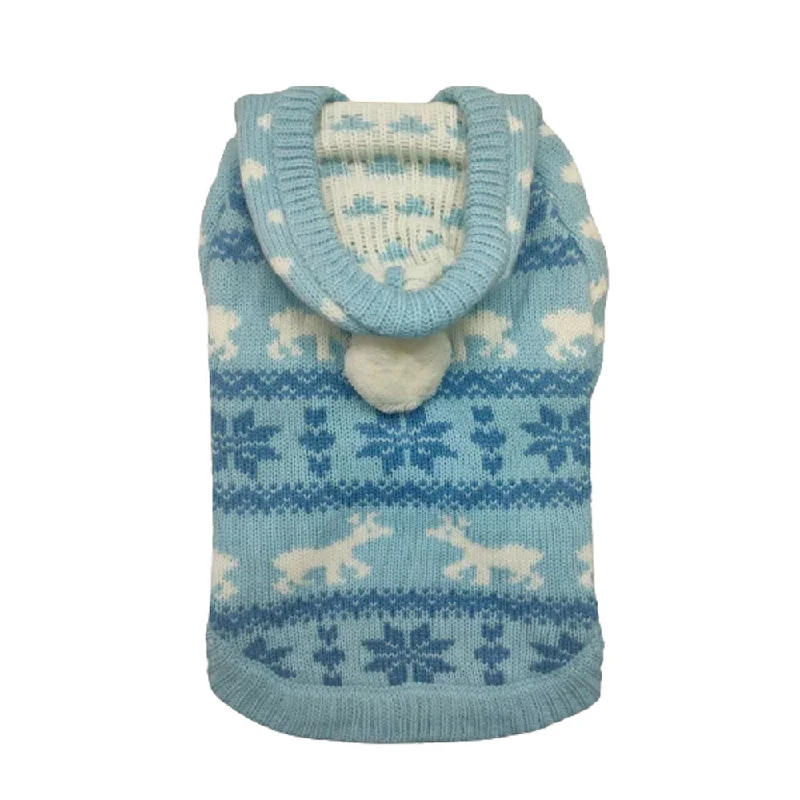 Christmas Petstop Dog Jumper - Snowflake Blue