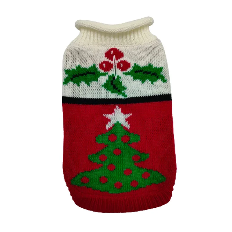 Christmas Petstop Dog Jumper - Xmas Tree Red