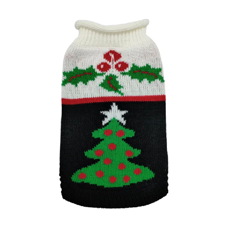 Christmas Petstop Dog Jumper - Xmas Tree Navy