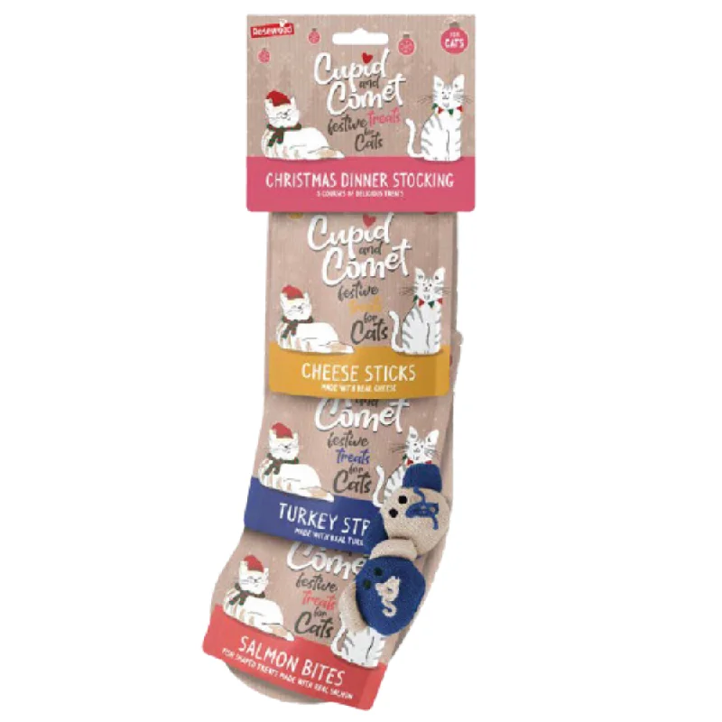 Cupid & Comet Christmas Dinner Stocking - Cat